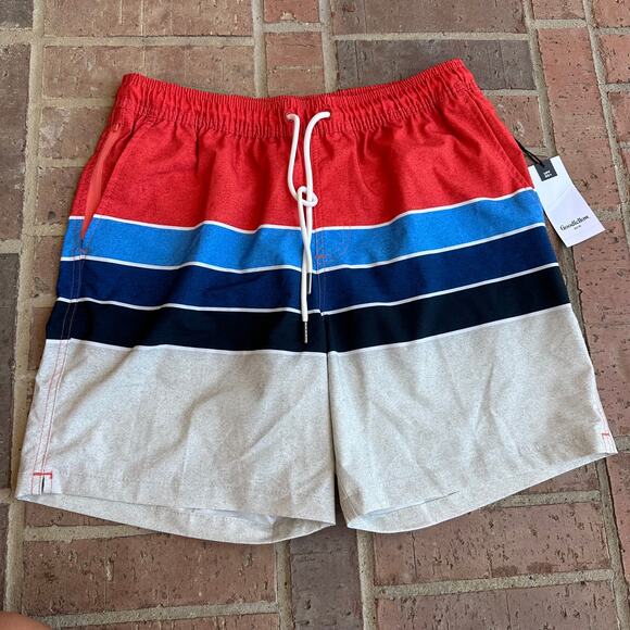 Goodfellow Other - Goodfellow Mens Multicolor Colorblock 7" Swim Trunks With Liner Short Size M NWT